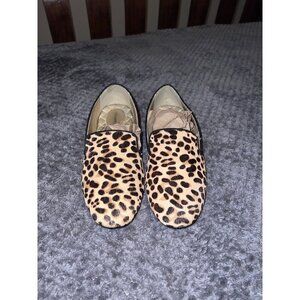 BIRDIES The Starling Cheetah Print Calf  Hair Comfort Loafer Shoes Sz 7